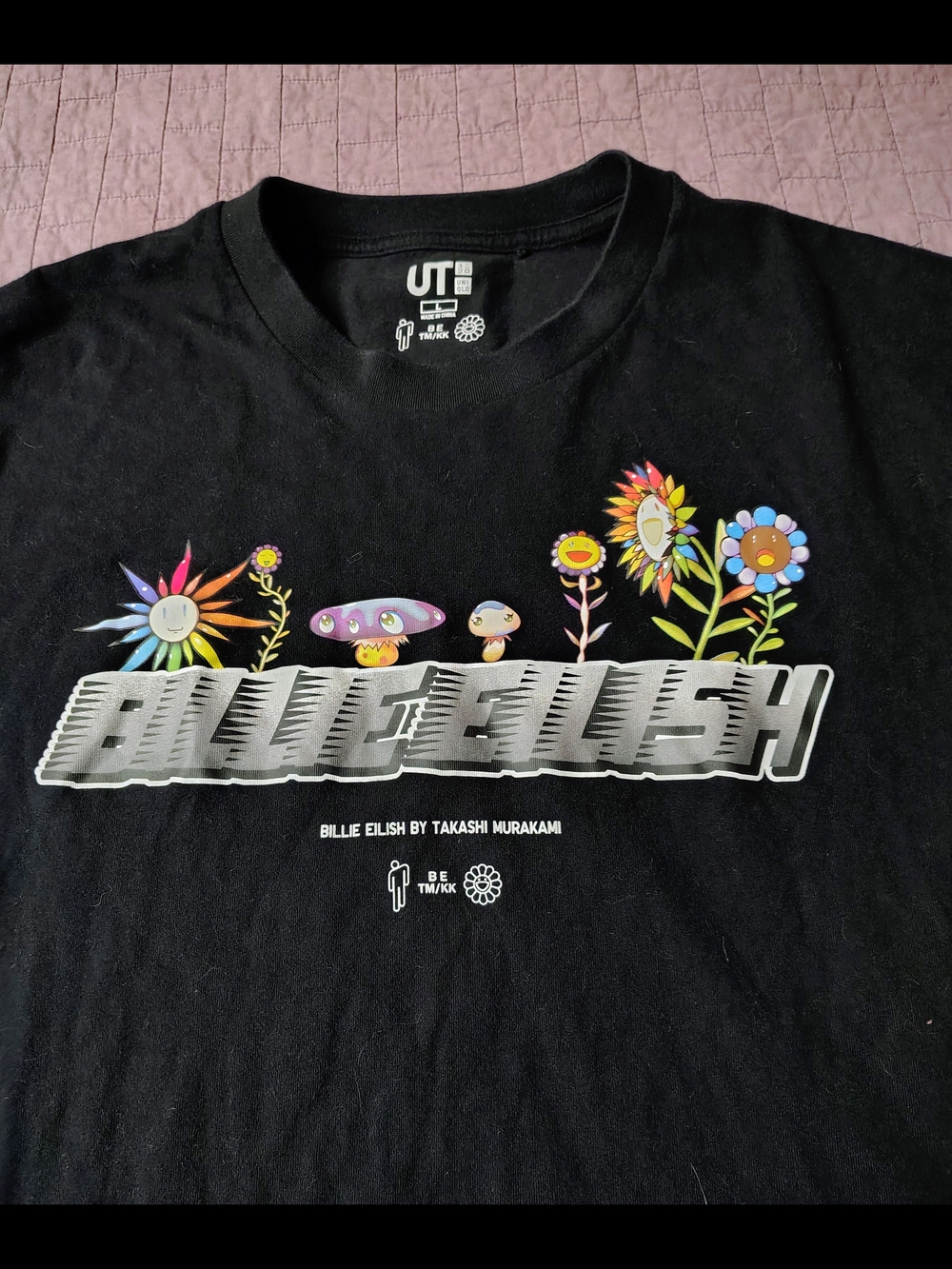 Uniqlo UT x Billie Eilish by Takashi Murakami Black Graphic T-Shirt Size L - Picture 5 of 5